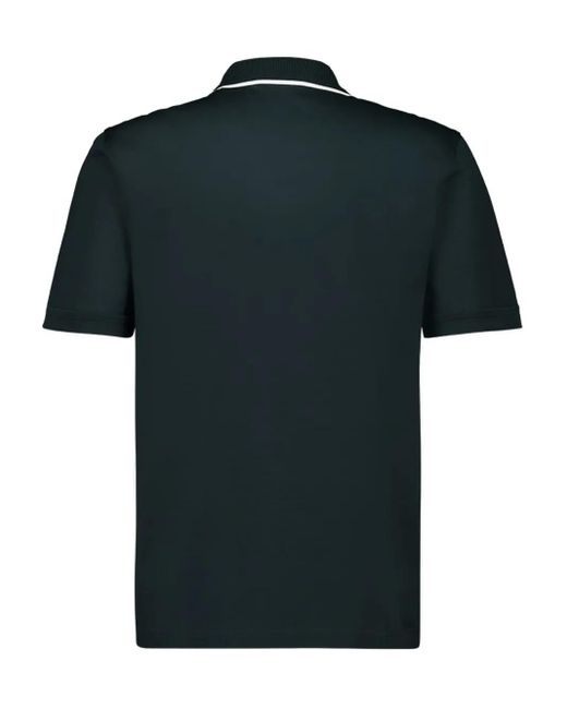 Ferragamo Black Zip-Neck Piqué Polo Shirt for men
