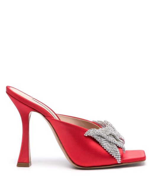 Casadei Red Butterfly Geraldine 100mm Mules