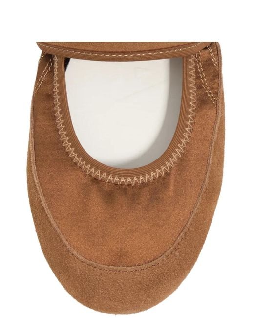 Bimba Y Lola Brown Tan Suede And Satin Sporty Ballerina