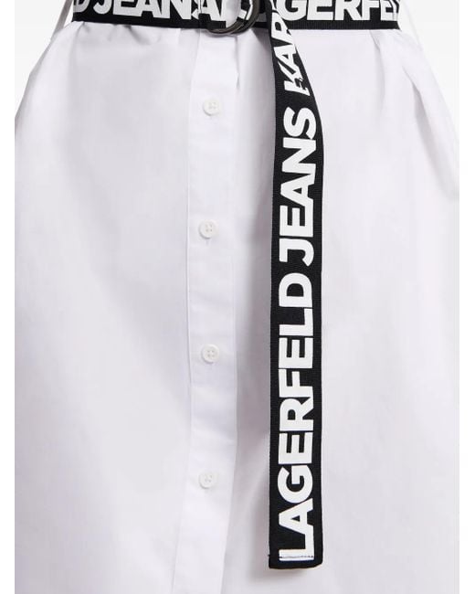 Karl Lagerfeld White Cotton Shirt Dress
