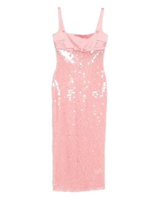 retroféte Pink Yvaine Sequin Midi Dress