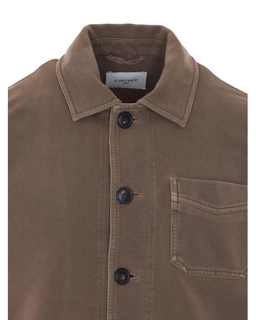 Circolo 1901 Brown Work Button-Front Jacket for men