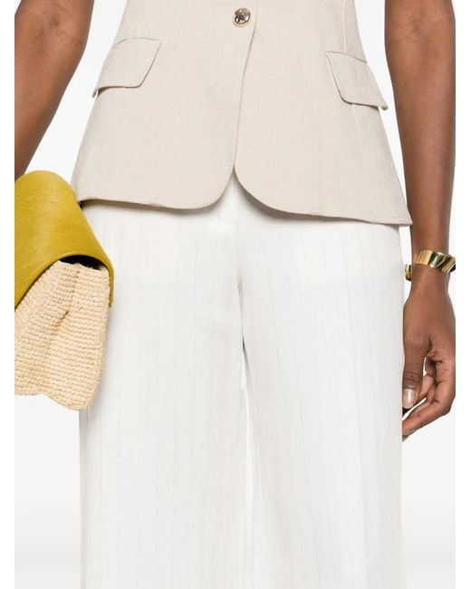 Maje White Pinstripe Trousers