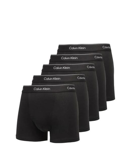 Calvin Klein Black Logo-Waistband Relaxed-Fit Trunks (Set Of Five) for men