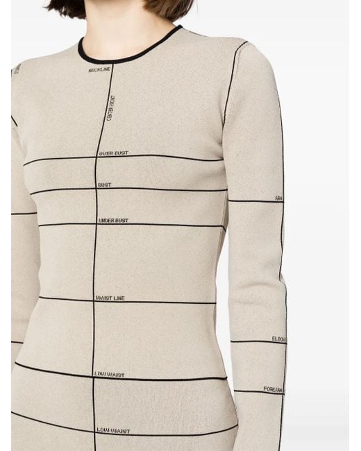 Vetements Natural Intarsia-Knit Long-Sleeved Top