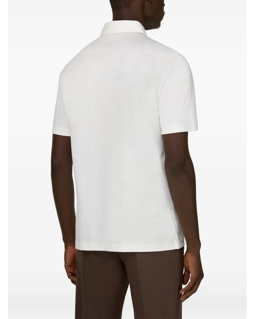 Boggi White Branded-Button Short-Sleeve Polo Shirt for men
