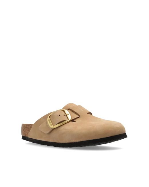 Birkenstock White Boston Big Buckle Sandals