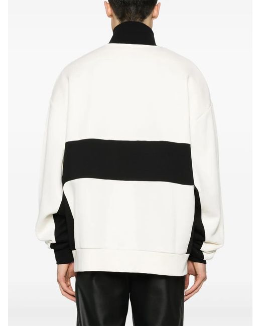 Gcds White Logo-Appliqué Half-Zipped Sweatshirt for men