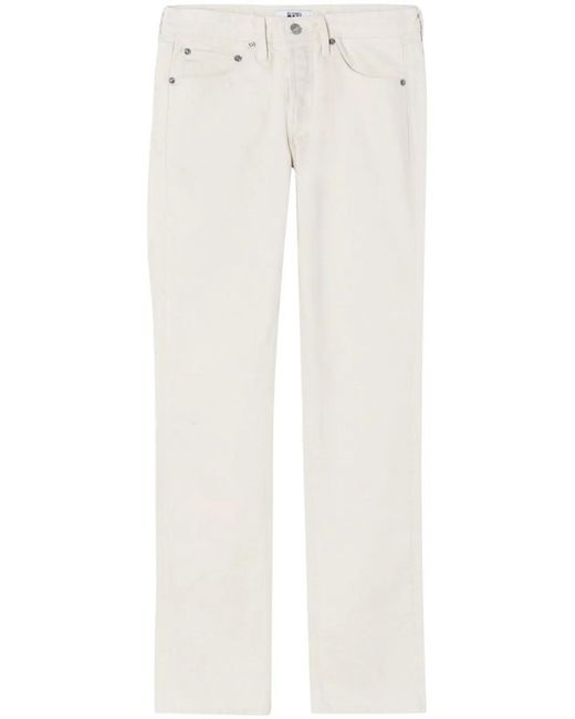 Re/done White The Anderson Mid-Rise Straight-Leg Jeans