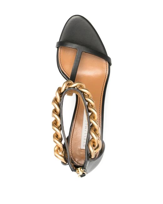 Stella McCartney Metallic Chain-Link Strappy Sandals