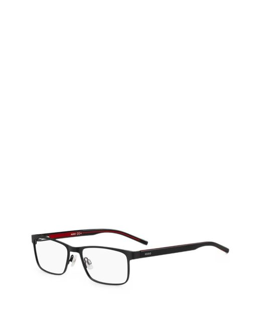 HUGO Black Rectangle-Frame Glasses for men