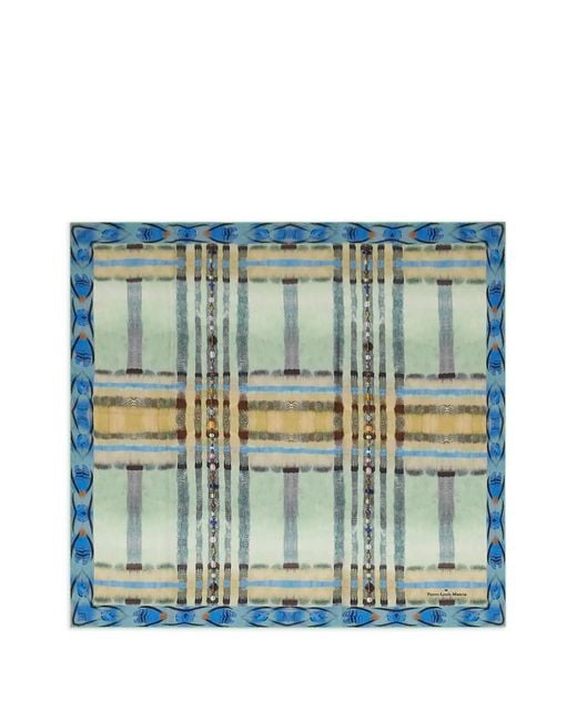 Pierre Louis Mascia Blue Aloeuw Silk Bandana Scarf