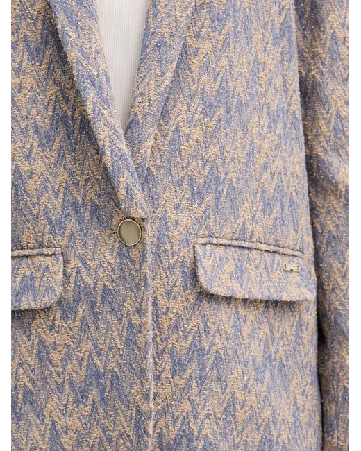 Mos Mosh Gray Mmwren Eve Chevron-Pattern Shawl-Collar Blazer