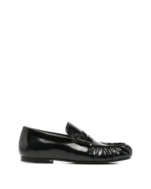 Alohas Black Aven Ruched Penny Loafers