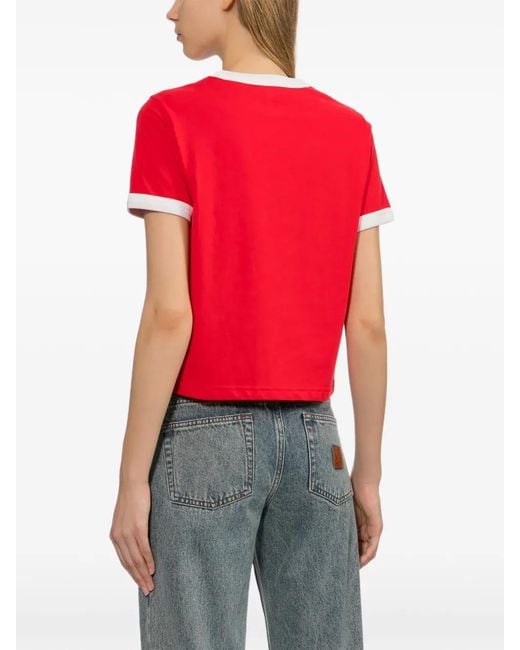 AAPE BY A BATHING AP Red Contrast-Trim Graphic T-Shirt