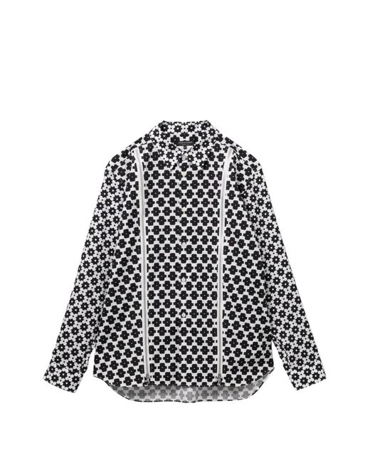 Comme des Garçons White Geometric-Pattern Shirt for men