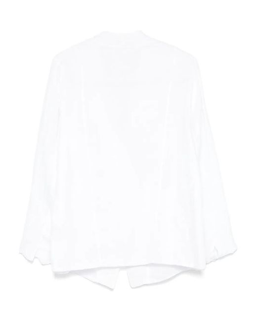 Transit White Textured Double-Breasted Blazer