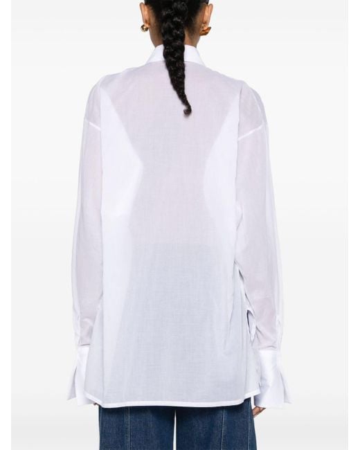 Camisa con detalle de pliegues Ermanno Scervino de color White