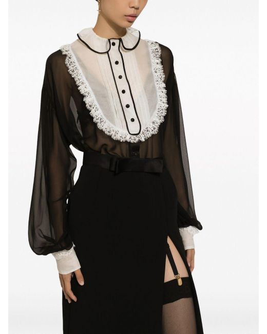 Camicia con pettorina di Dolce & Gabbana in Black