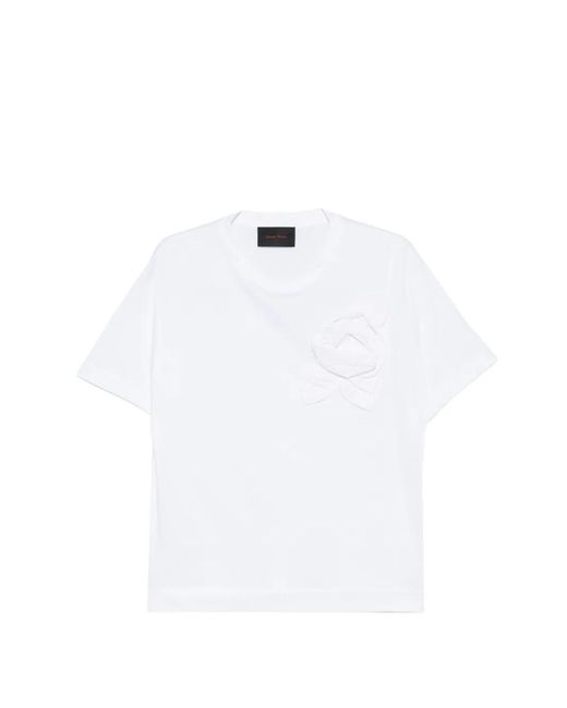 Simone Rocha White Flower-Appliqué T-Shirt for men