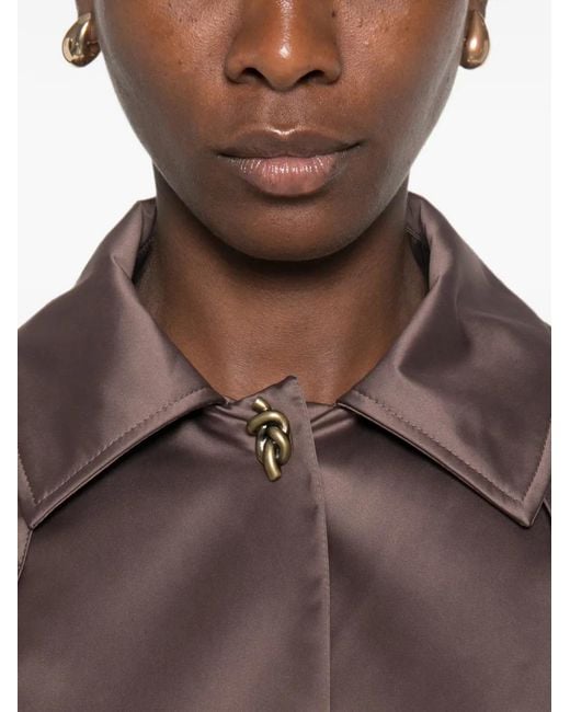 Moncler Brown Hooded Satin Jacket