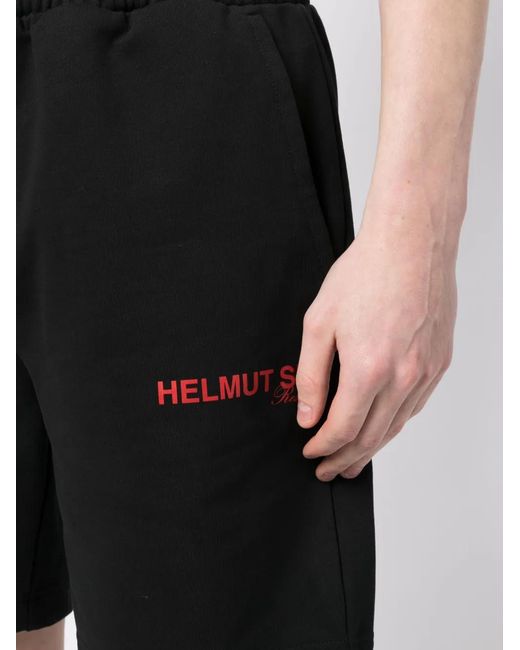 Helmut Lang Black Logo-Print Cotton Shorts for men