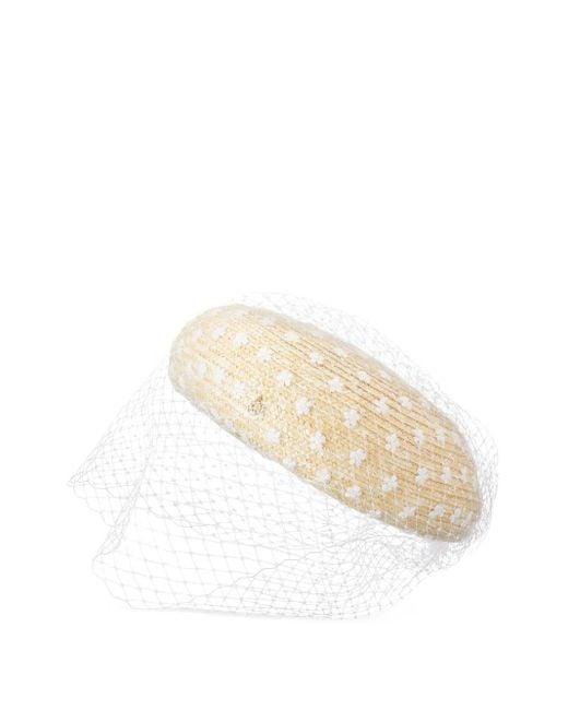 Chapeau À Fleurs Brodées Maison Michel en coloris White