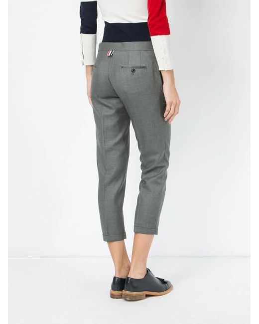 Thom Browne Gray Mid-Rise Tailored Trousers