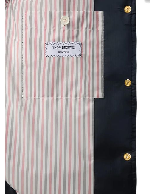 Thom Browne Blue Down Hooded Jacket