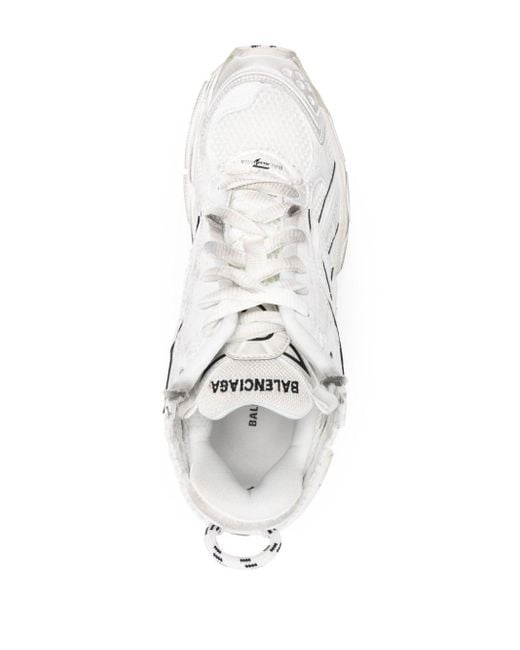 Balenciaga White Runner Panelled Chunky Sneakers for men