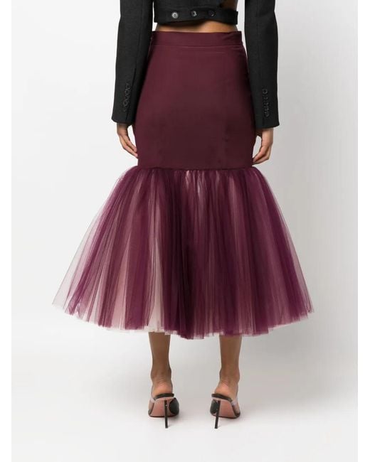 Moschino Purple Fishtail Pencil Midi Skirt