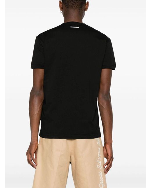 DSquared² Black Muscle Fit Cotton T-shirt for men