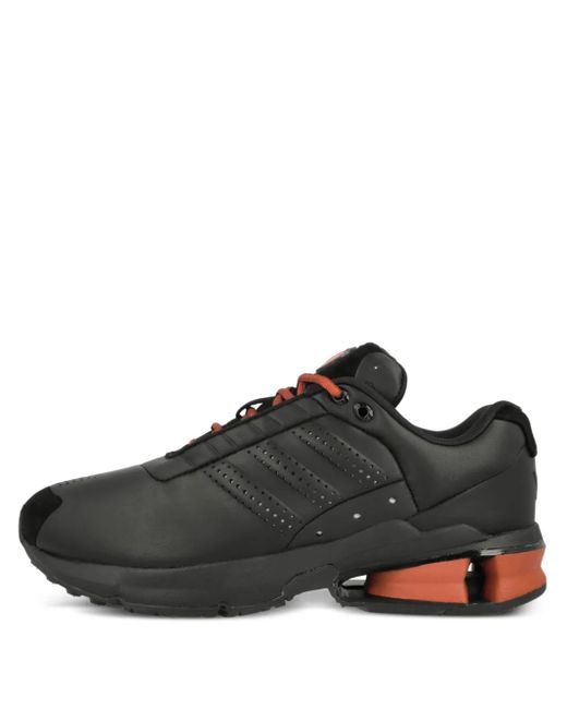 Y-3 Brown Control Leather Perforated Sneakers