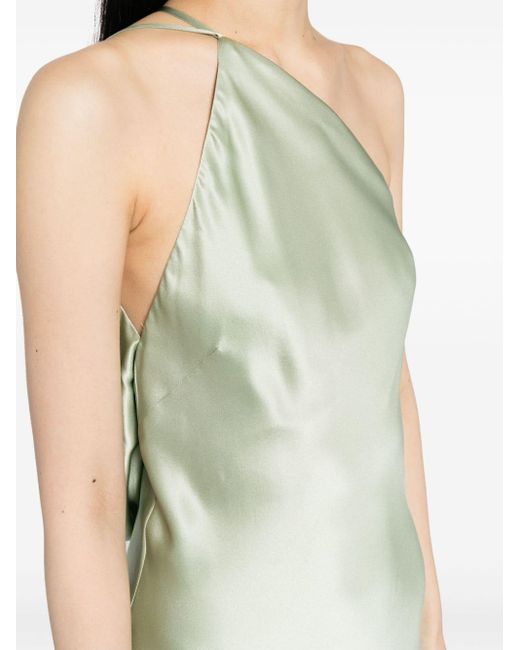 Vestido largo con un solo hombro Michelle Mason de color Green