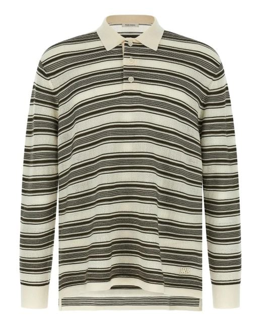 Wales Bonner Green Samuel Striped Polo Shirt for men