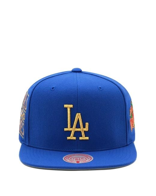 Mitchell & Ness Blue X Mlb Champ'D Up Los Angeles Dodgers Embroidered Snapback Cap for men