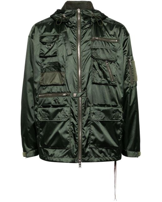 Mastermind Japan Green Hooded Military Jacket for men
