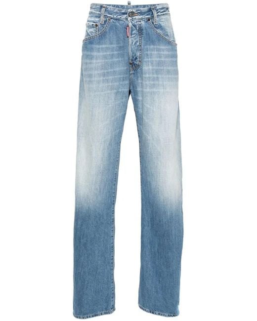DSquared² Blue Light Tape Wide-Leg Jeans for men