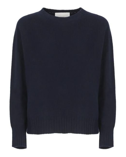 Vanisé Ribbed-trim Sweater Blue