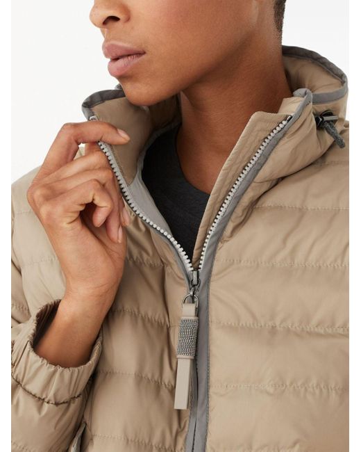 Brunello Cucinelli Natural Stand-up Collar Quilted Puffer Jacket