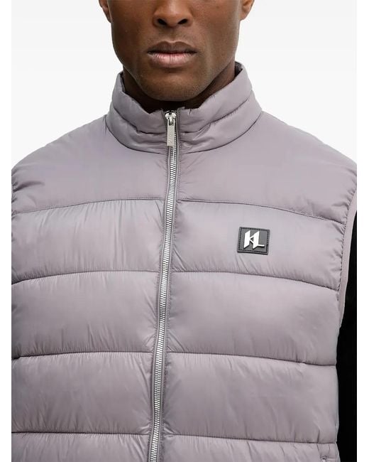 Karl Lagerfeld Gray Quilted Vest for men