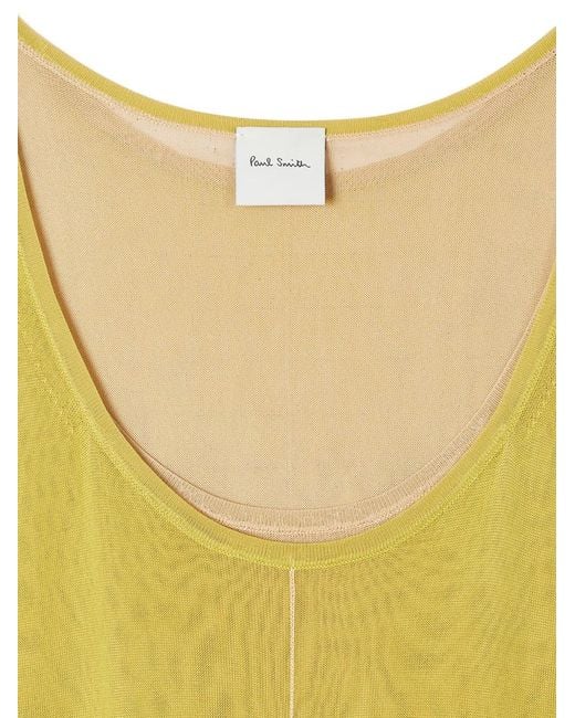 Paul Smith Yellow Double-Layered Sleeveless Top