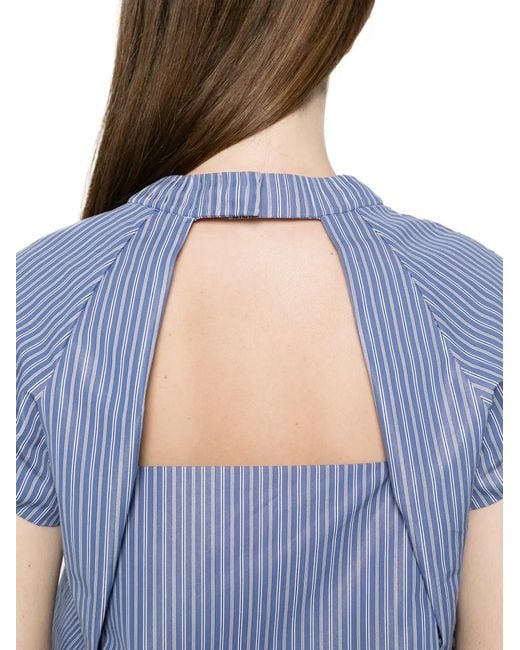 Sacai Blue Striped T-Shirt