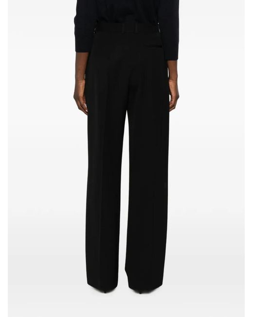 The Row Black Belt Loops Pleats Trousers