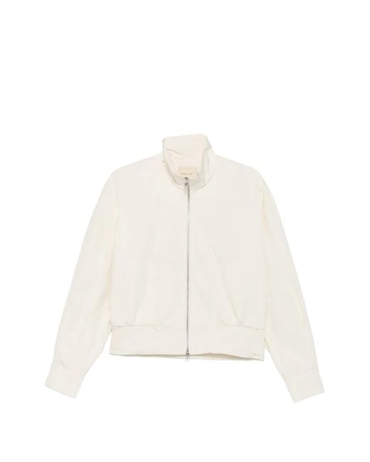 Paloma Wool White High-Neck Bomber Jacket