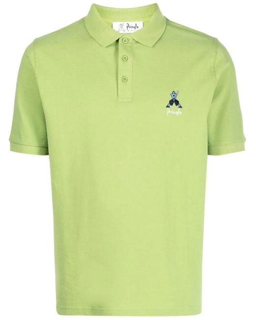 Pringle of Scotland Green Geometric George Golf Polo Shirt