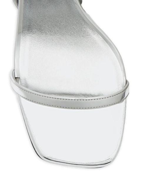 Courreges White 80Mm Mirror-Effect Buckle Sandals
