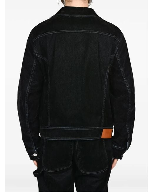 Amiri Black Logo-Patch Denim Jacket for men