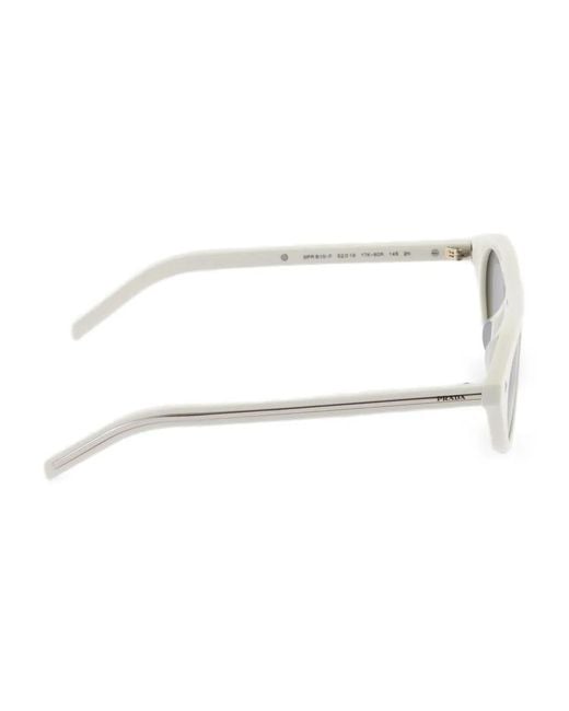 Prada Gray Oval-Frame Sunglasses