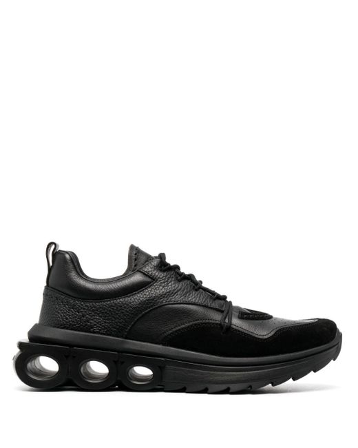 Ferragamo Black Running Leather Sneakers